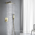 Brushed Brass Wall Mounted Concealed Shower Set
